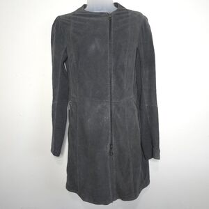 Gimos GMS-75 Smoke Gray Soft Leather Suede Jacket Womens Medium Made In Italy